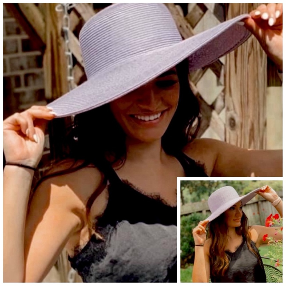 Lavender sturdy straw hat. I have this hat in several different colors.